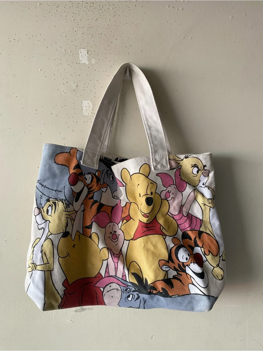 Disney Store Winnie The Pooh Friends Canvas Tote Bag Shopper Y2K OS